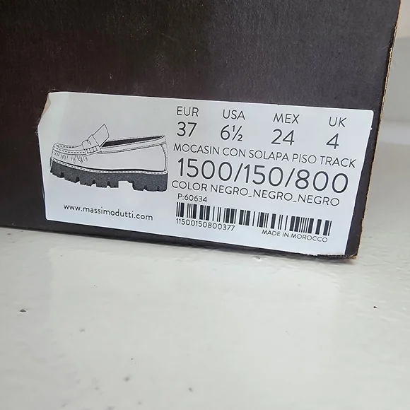 Massimo Dutti Leather Loafers with Track Sole - Picture 5 of 10